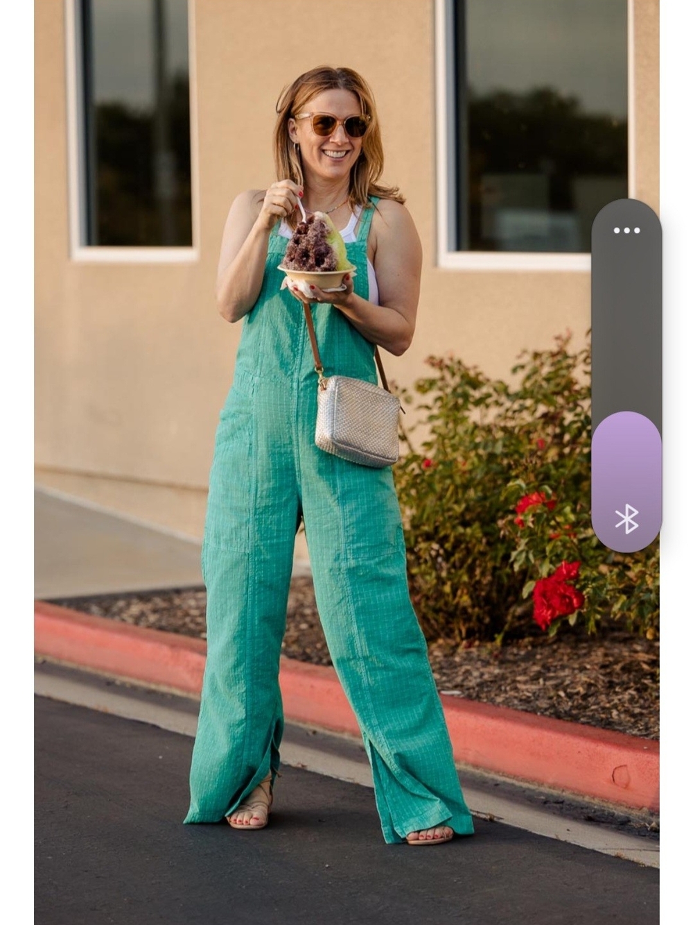 Free People Teal Green Wide-Leg Savannah Overalls
